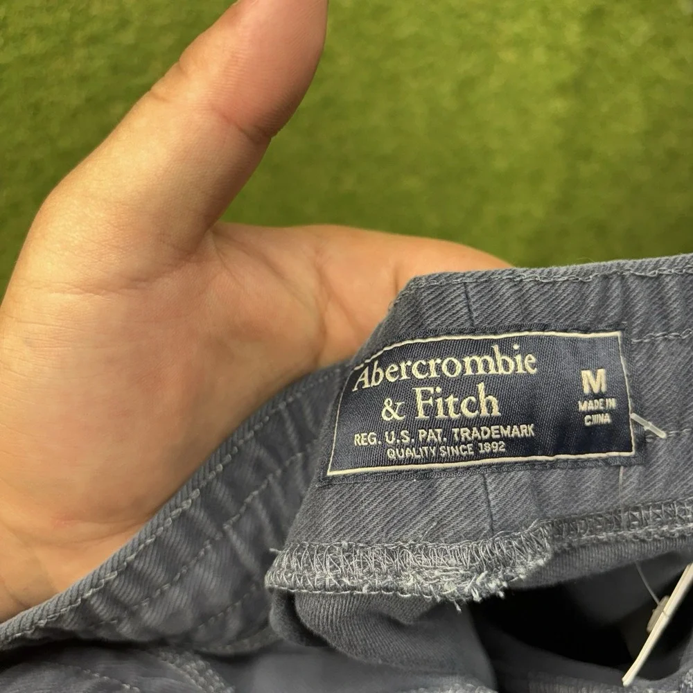 Abercrombie And Fitch Shorts Mens Medium Cotton Blend Drawstring Blue Casual NWT